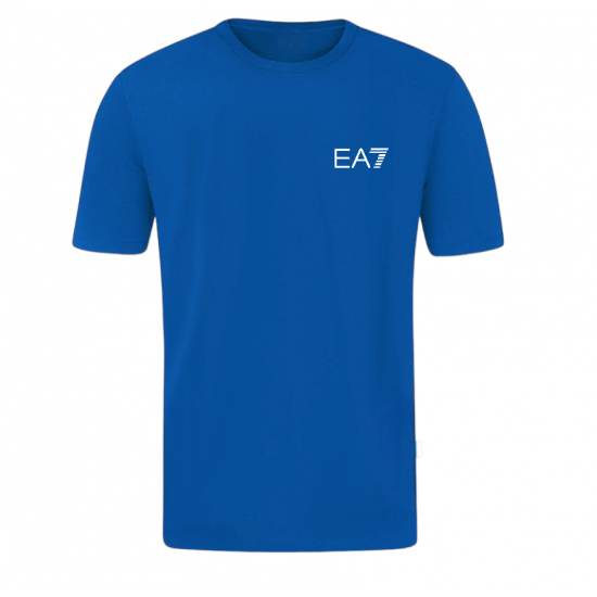 T-SHIRT 100% ΒΑΜΒΑΚΙ ΜΕ LOGO - ΜΠΛΕ ΡΟΥΑ - EA7 ΜΙΚΡΟ T-SHIRT 100% ΒΑΜΒΑΚΙ ΜΕ LOGO - ΜΠΛΕ ΡΟΥΑ - EA7 ΜΙΚΡΟ